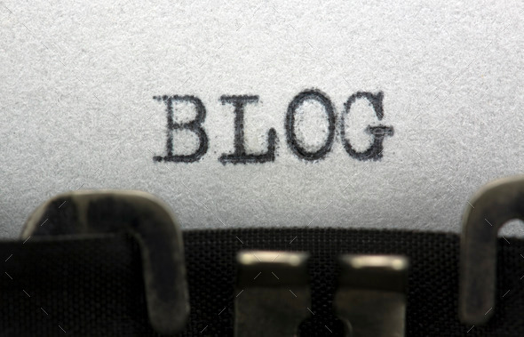 Typewriter close-up shot, concept of Blog
