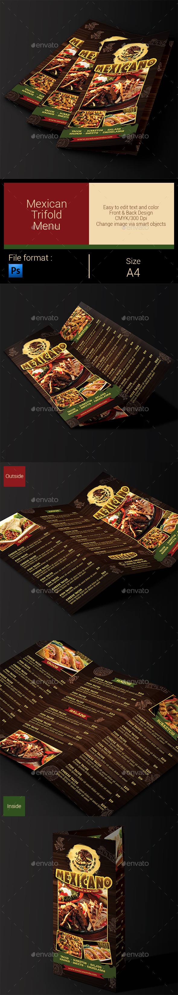 Mexican Menu Trifold