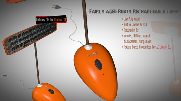 3DOcean Fairly Aged Rusty Rechargeable Lamp 10396474 3DOcean Fairly Aged Rusty Rechargeable Lamp 10396474