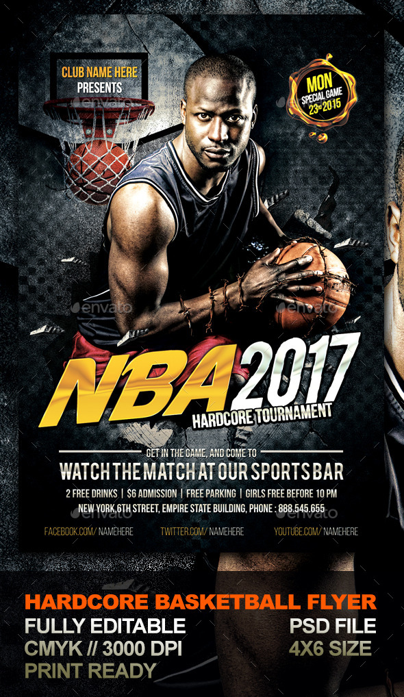 Hardcore Basket Ball Flyer (Sports)