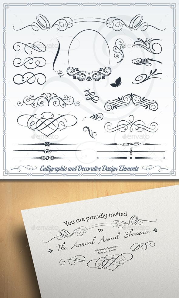 GraphicRiver Calligraphic and Decorative Design Elements 10399330 GraphicRiver Calligraphic and Decorative Design Elements 10399330