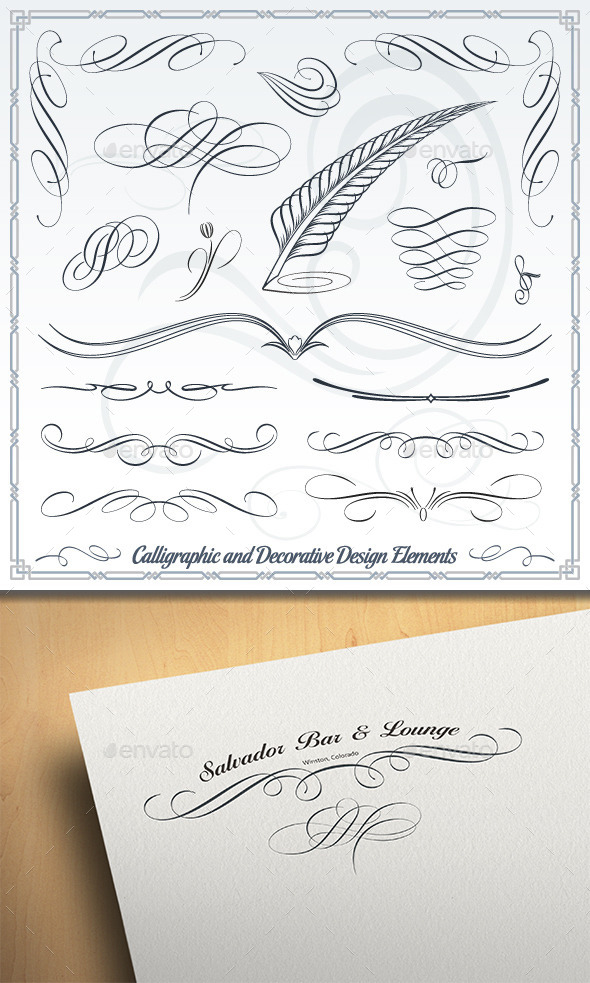 GraphicRiver Calligraphic and Decorative Design Elements 10399366 GraphicRiver Calligraphic and Decorative Design Elements 10399366