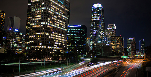 Downtown Los Angeles Buildings And 110 Freeway Downtown Los Angeles Buildings And 110 Freeway