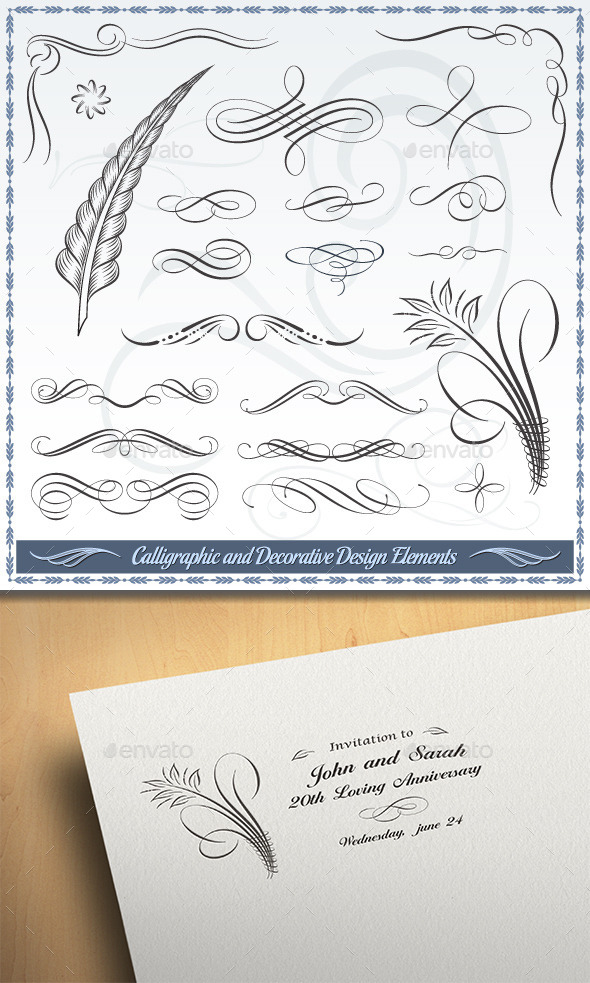 GraphicRiver Calligraphic and Decorative Design Elements 10399398 GraphicRiver Calligraphic and Decorative Design Elements 10399398
