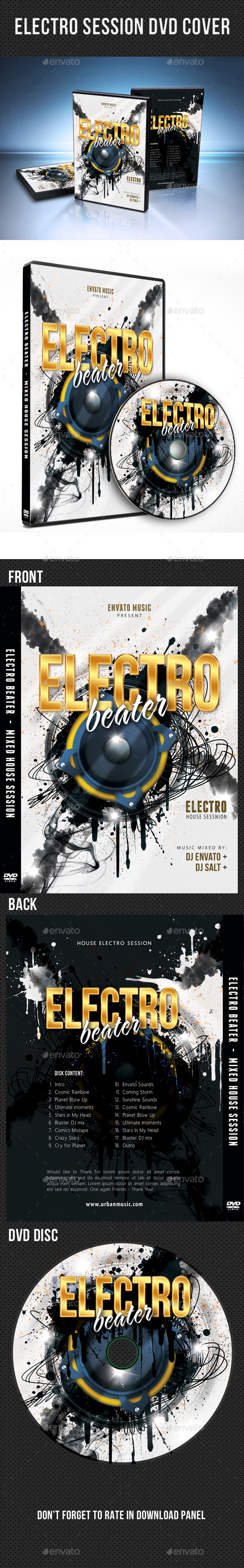 Electro Session DVD Cover Template V02 (CD & DVD Artwork)