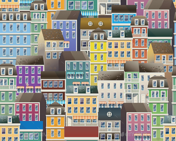 GraphicRiver Seamless Old Town 10399716 GraphicRiver Seamless Old Town 10399716