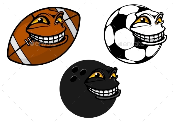GraphicRiver Grinning Cartoon Sport Balls 10399895 GraphicRiver Grinning Cartoon Sport Balls 10399895
