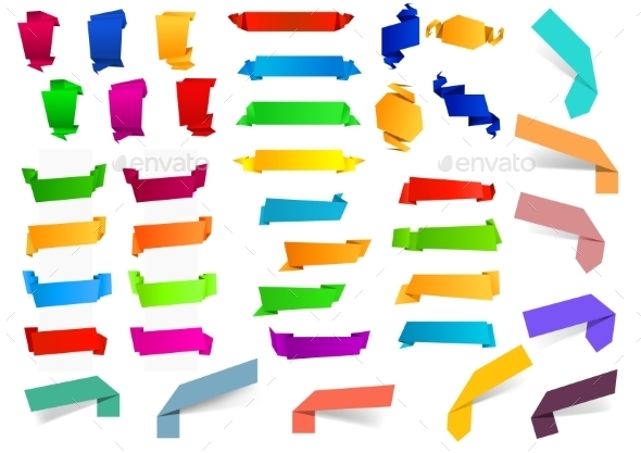 GraphicRiver Colorful Blank Origami Ribbons and Banners 10399898 GraphicRiver Colorful Blank Origami Ribbons and Banners 10399898