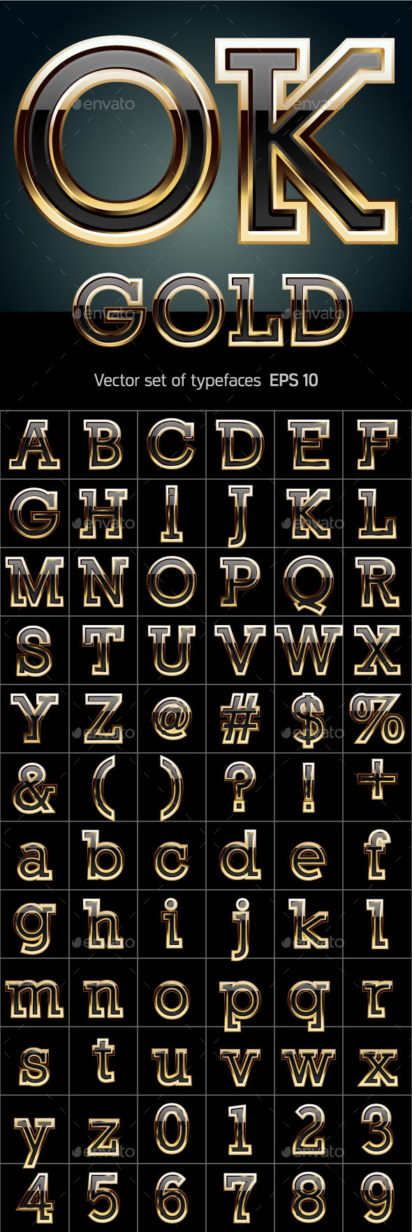 Black Font with Golden Border Black Font with Golden Border