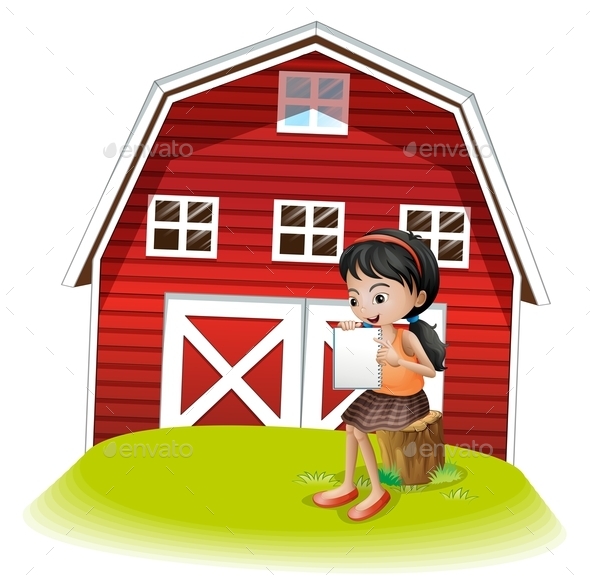 Girl in Front of Barnhouse Girl in Front of Barnhouse