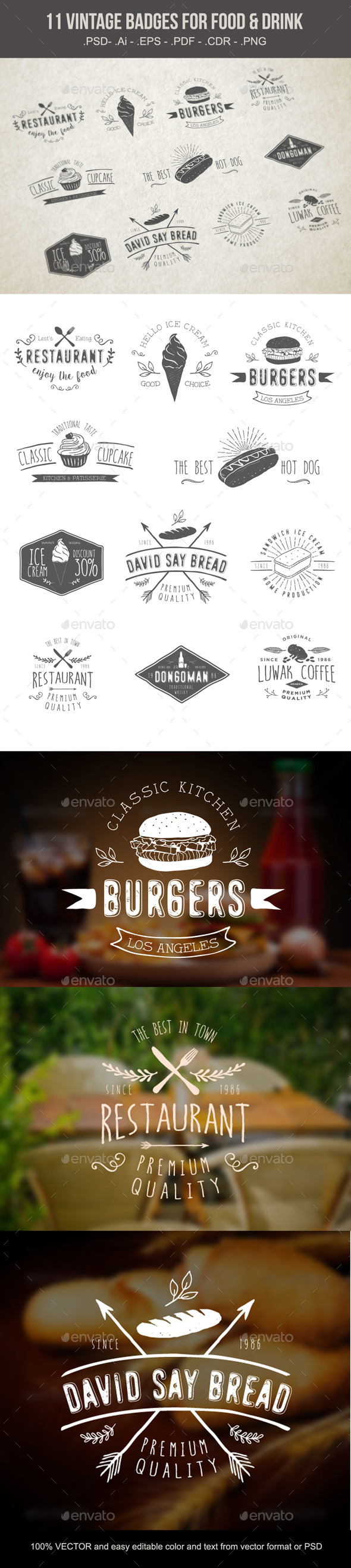 GraphicRiver Vintages Badges Food and Drink 10400431 GraphicRiver Vintages Badges Food and Drink 10400431