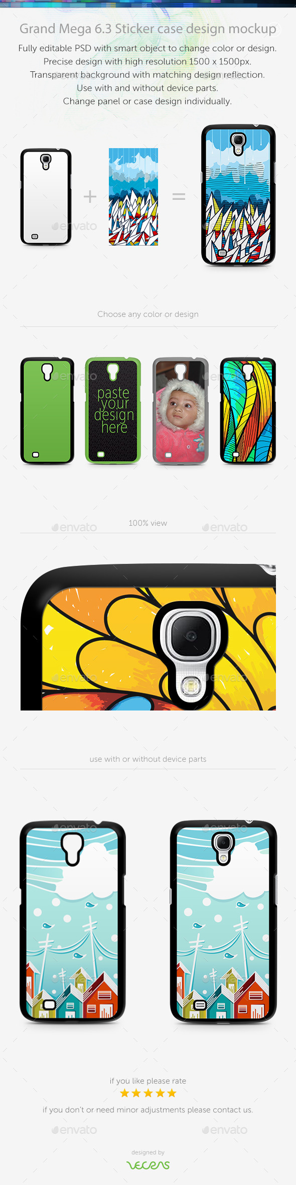 Grand Mega 6.3 Sticker Case Design Mockup Grand Mega 6.3 Sticker Case Design Mockup
