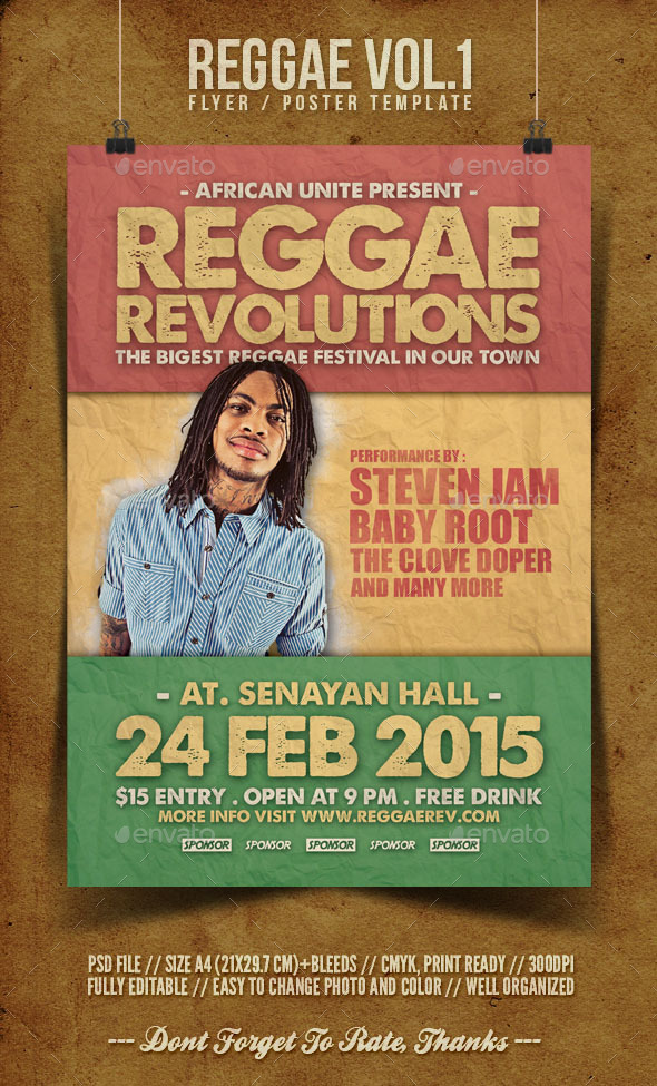 Reggae Flyer Template Vol.1 Reggae Flyer Template Vol.1