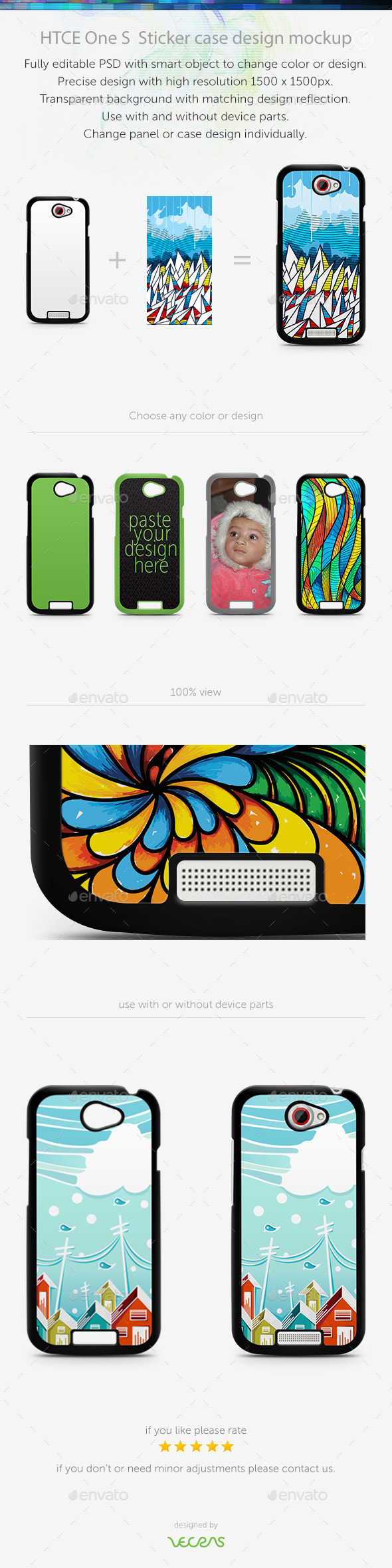 HTCE One S Sticker Case Design Mockup HTCE One S Sticker Case Design Mockup