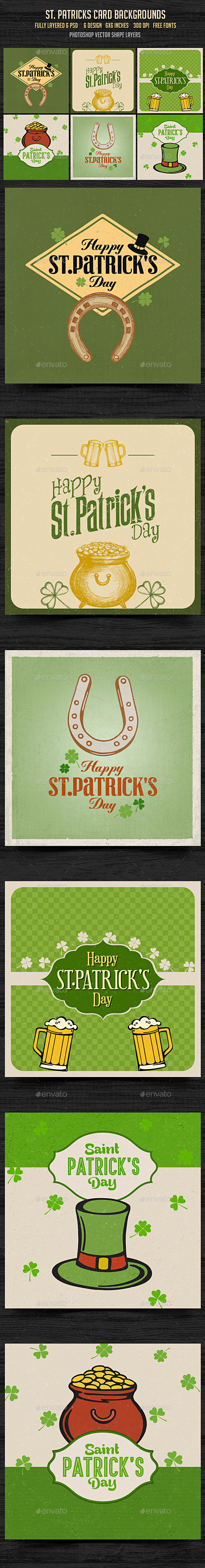 GraphicRiver St Patrick s Day Card Backgrounds 10402775 GraphicRiver St Patrick s Day Card Backgrounds 10402775