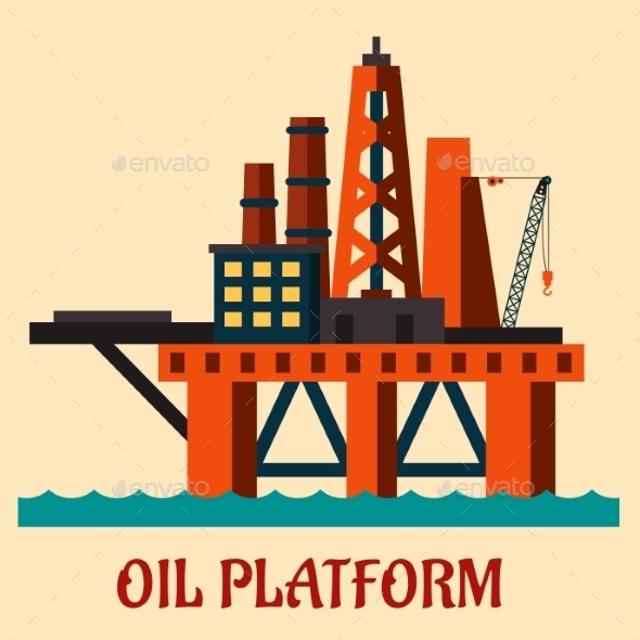 GraphicRiver Cartoon Sea Oil Platform 10402776 GraphicRiver Cartoon Sea Oil Platform 10402776
