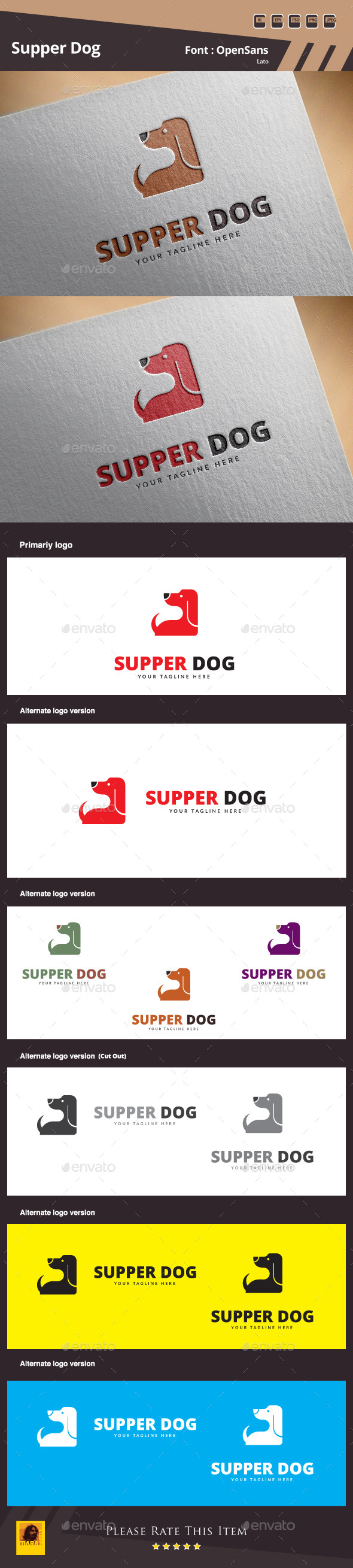 Supper Dog Logo Template