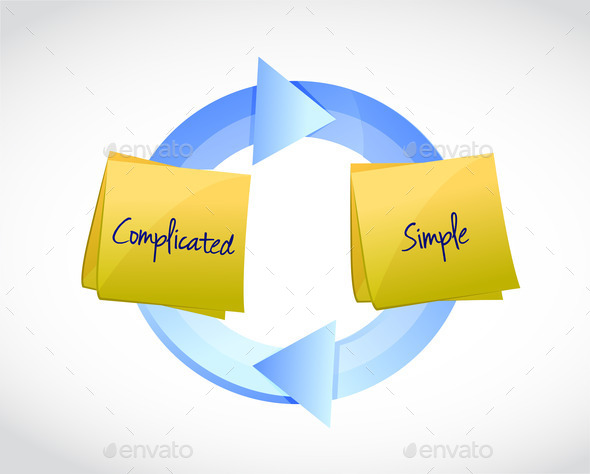 complicated and simple cycle illustration design