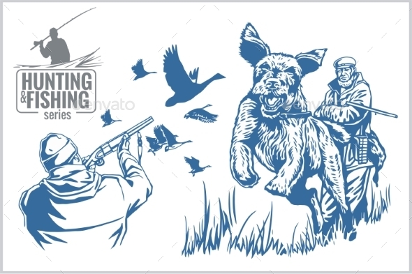GraphicRiver Hunting and Fishing Vintage Emblem 10403986 GraphicRiver Hunting and Fishing Vintage Emblem 10403986