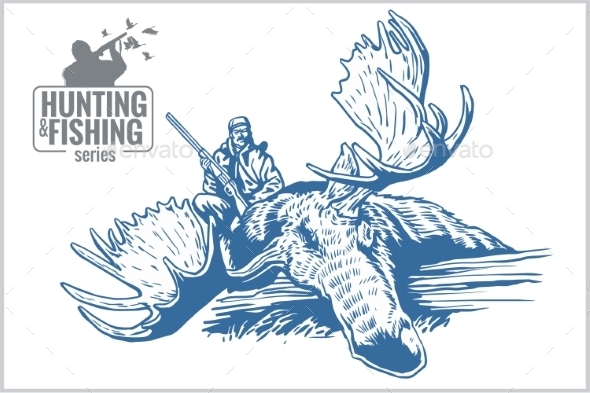 Hunting and Fishing Vintage Emblem Hunting and Fishing Vintage Emblem