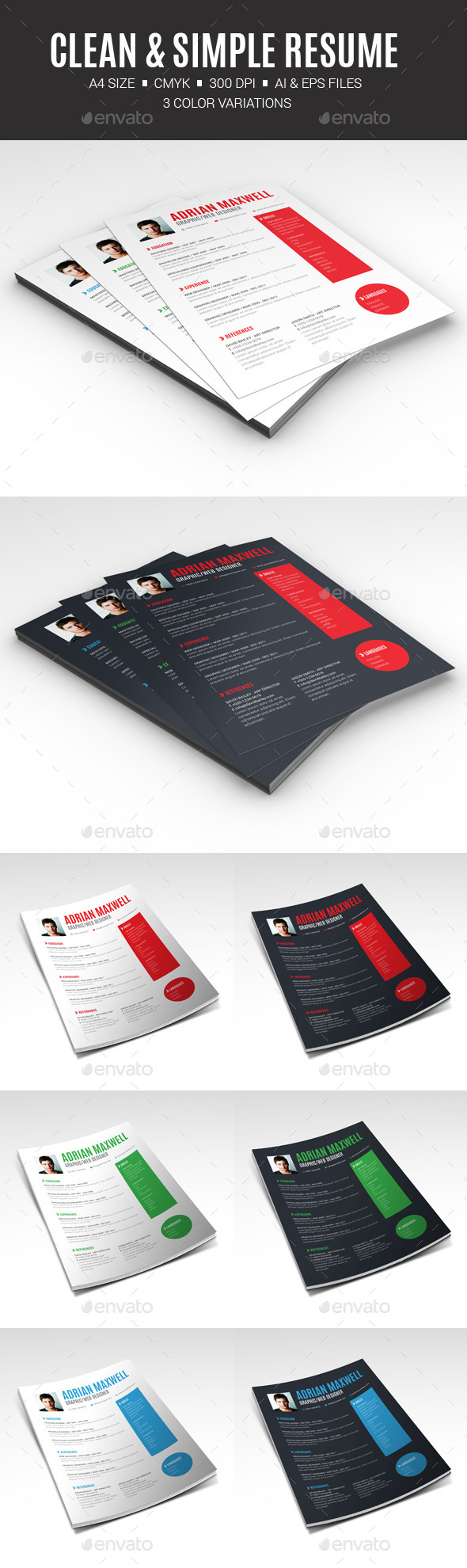 GraphicRiver Clean & Simple Resume 10405110 GraphicRiver Clean & Simple Resume 10405110