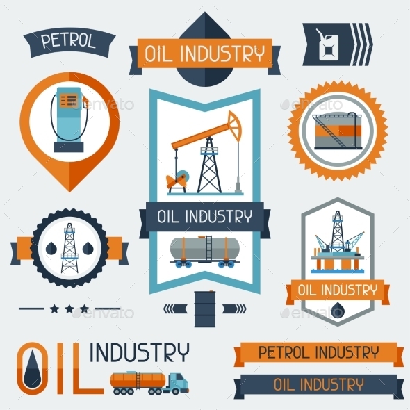 GraphicRiver Industrial Badges with Oil and Petrol Icons 10405884 GraphicRiver Industrial Badges with Oil and Petrol Icons 10405884
