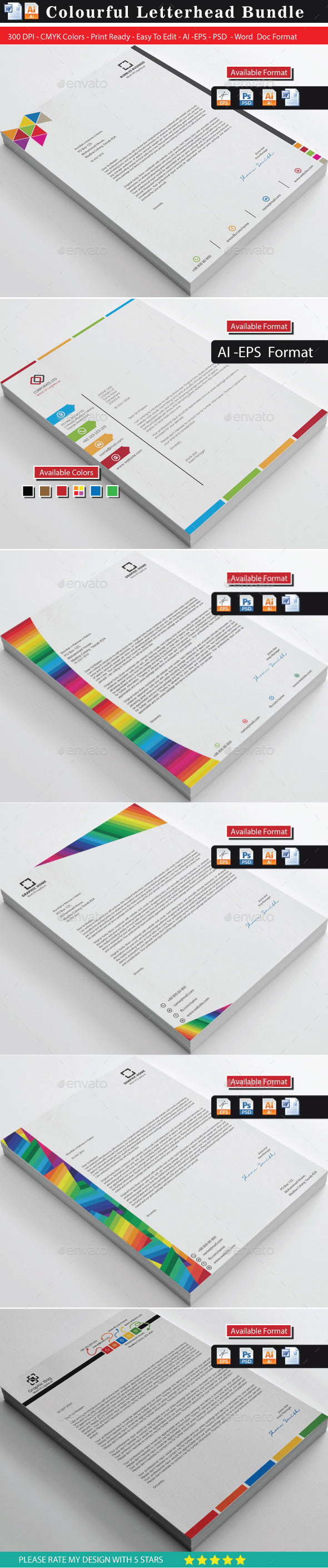 GraphicRiver 32 Clean & Creative Color Letterhead Bundle 10406432 GraphicRiver 32 Clean & Creative Color Letterhead Bundle 10406432