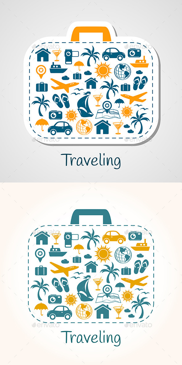 GraphicRiver Travel Holiday Suitcase 10406451 GraphicRiver Travel Holiday Suitcase 10406451