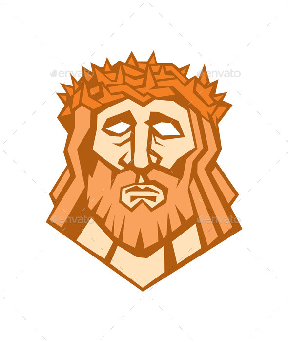 GraphicRiver Jesus Christ Face with Crown of Thorns 10412397 GraphicRiver Jesus Christ Face with Crown of Thorns 10412397