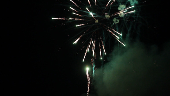 A Beautiful Fireworks in The Night Sky A Beautiful Fireworks in The Night Sky