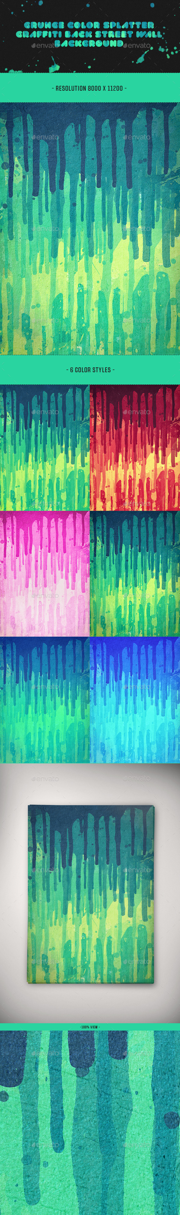 GraphicRiver 6 Grunge Color Splatter Graffiti Wall Background s 10413000 GraphicRiver 6 Grunge Color Splatter Graffiti Wall Background s 10413000