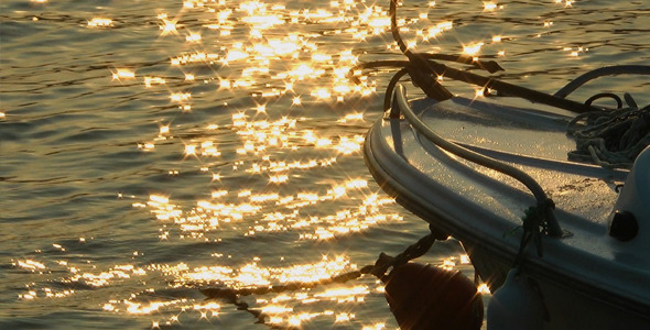 Fishing Boat and Sun Reflection on Sea Fishing Boat and Sun Reflection on Sea