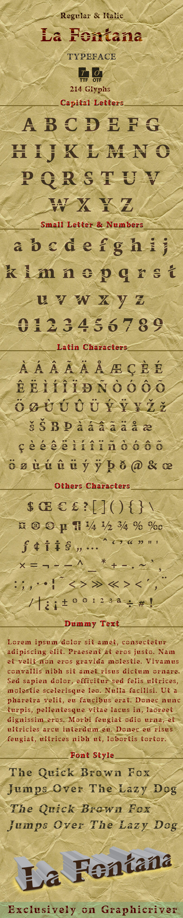 GraphicRiver La Fontana typeface 10415146 GraphicRiver La Fontana typeface 10415146