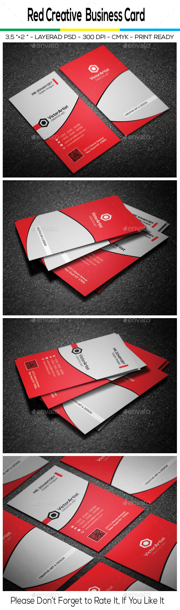 GraphicRiver Red Creative Business Card 10417313 GraphicRiver Red Creative Business Card 10417313