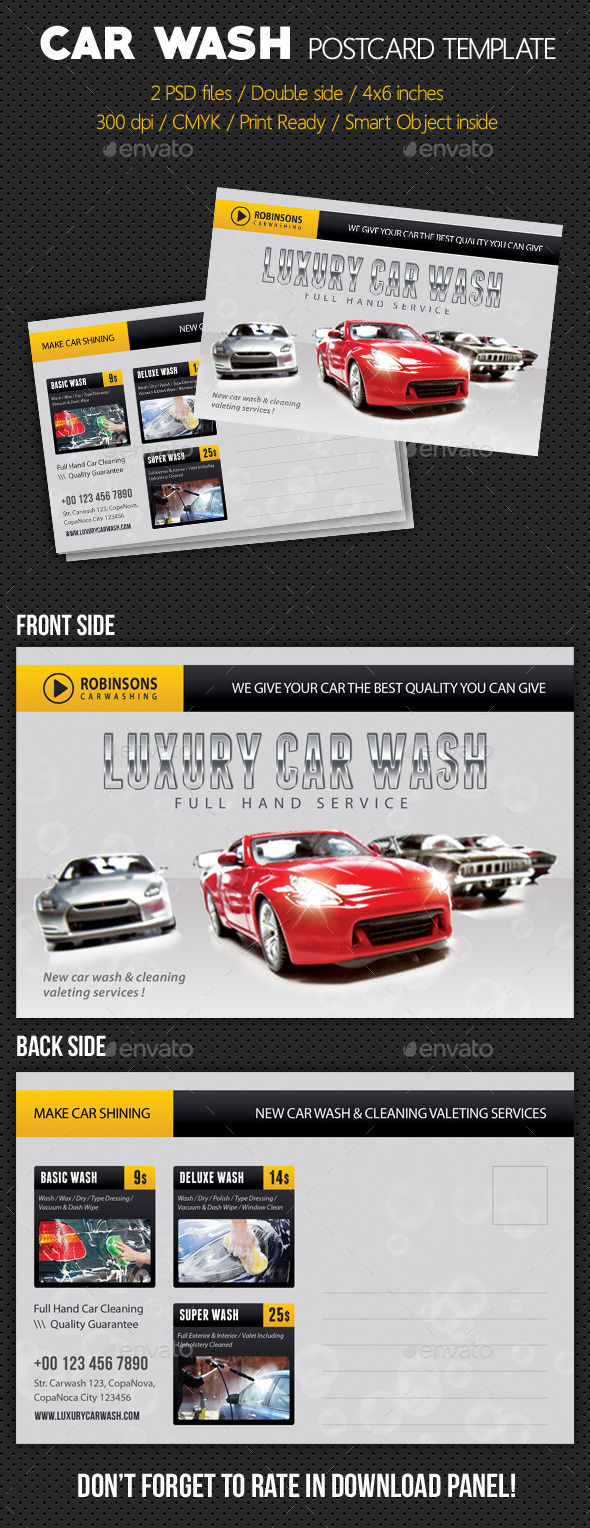 GraphicRiver Car Wash Postcard Template V02 10418536 GraphicRiver Car Wash Postcard Template V02 10418536