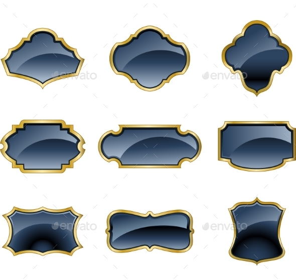 GraphicRiver Set of Glass Labels 10418641 GraphicRiver Set of Glass Labels 10418641