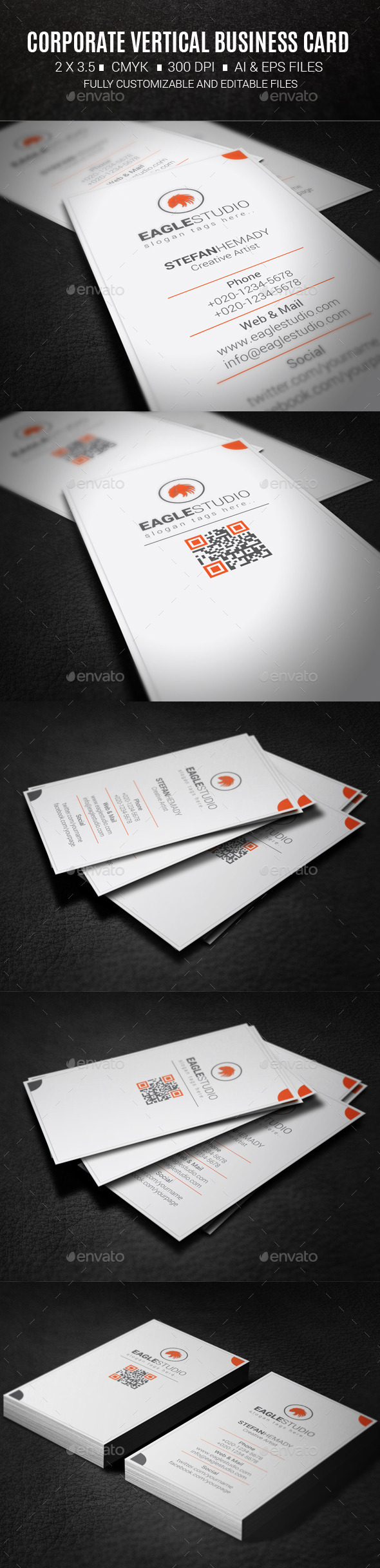 Corporate Vertical Business Card Corporate Vertical Business Card