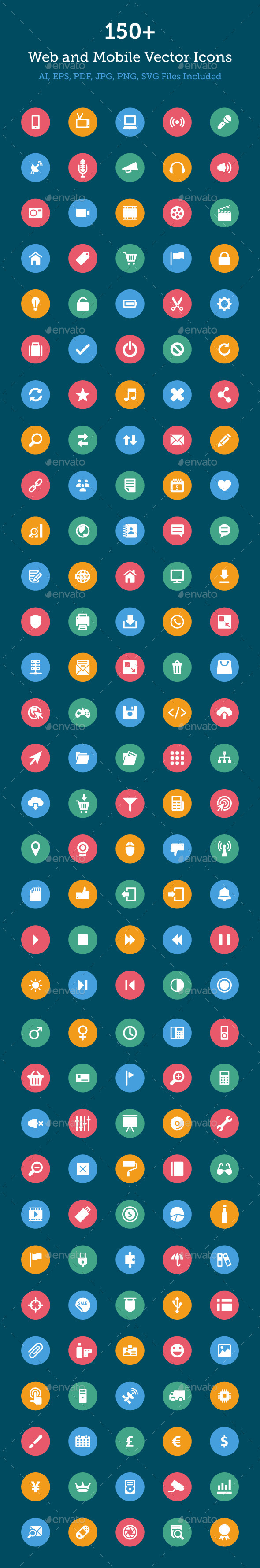 GraphicRiver 150& Web and Mobile Vector Icons 10419104 GraphicRiver 150& Web and Mobile Vector Icons 10419104