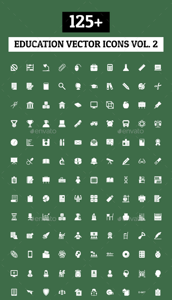 GraphicRiver 125& Education Vector Icons Vol 2 10419861 GraphicRiver 125& Education Vector Icons Vol 2 10419861