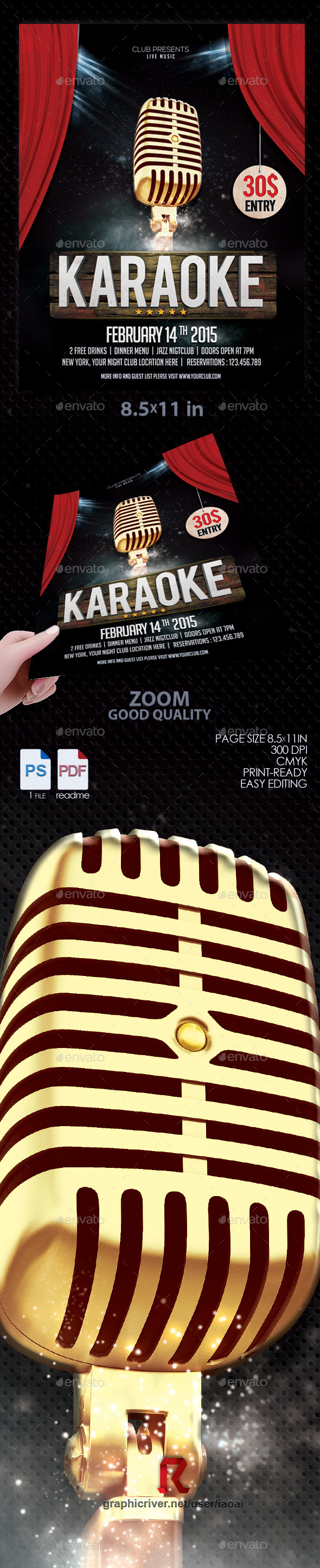 GraphicRiver Karaoke Flyer 10423097 GraphicRiver Karaoke Flyer 10423097