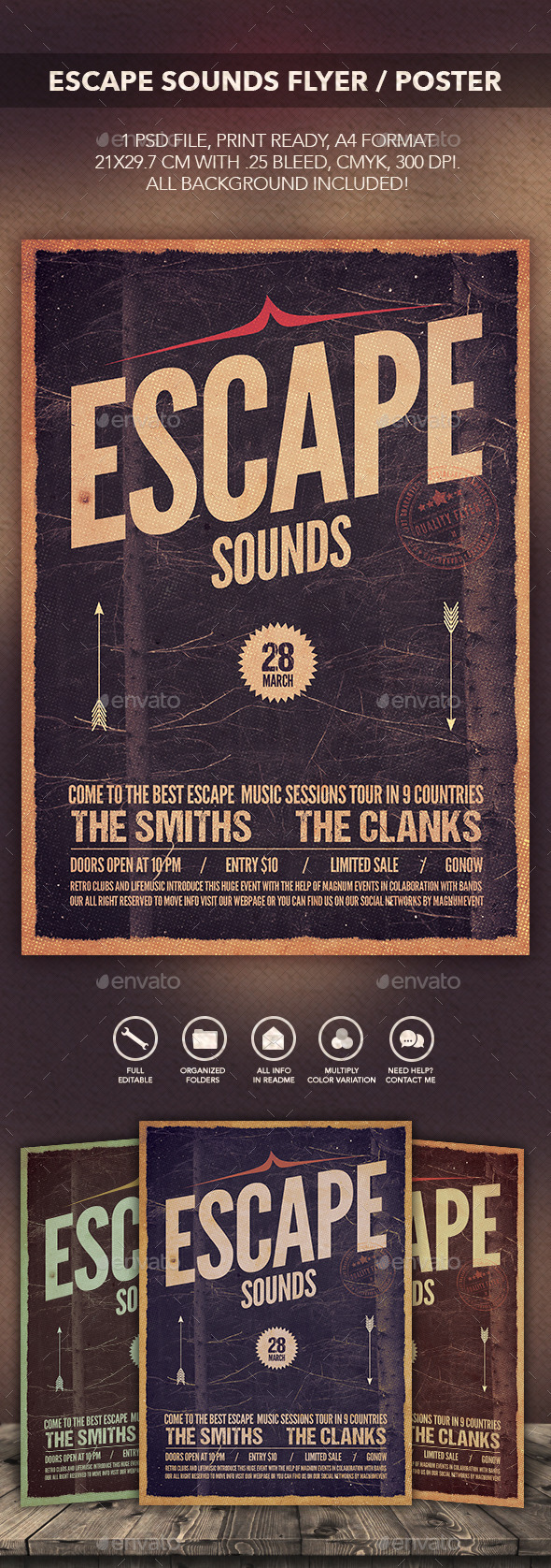 GraphicRiver Escape Sounds Flyer Poster 10423895 GraphicRiver Escape Sounds Flyer Poster 10423895