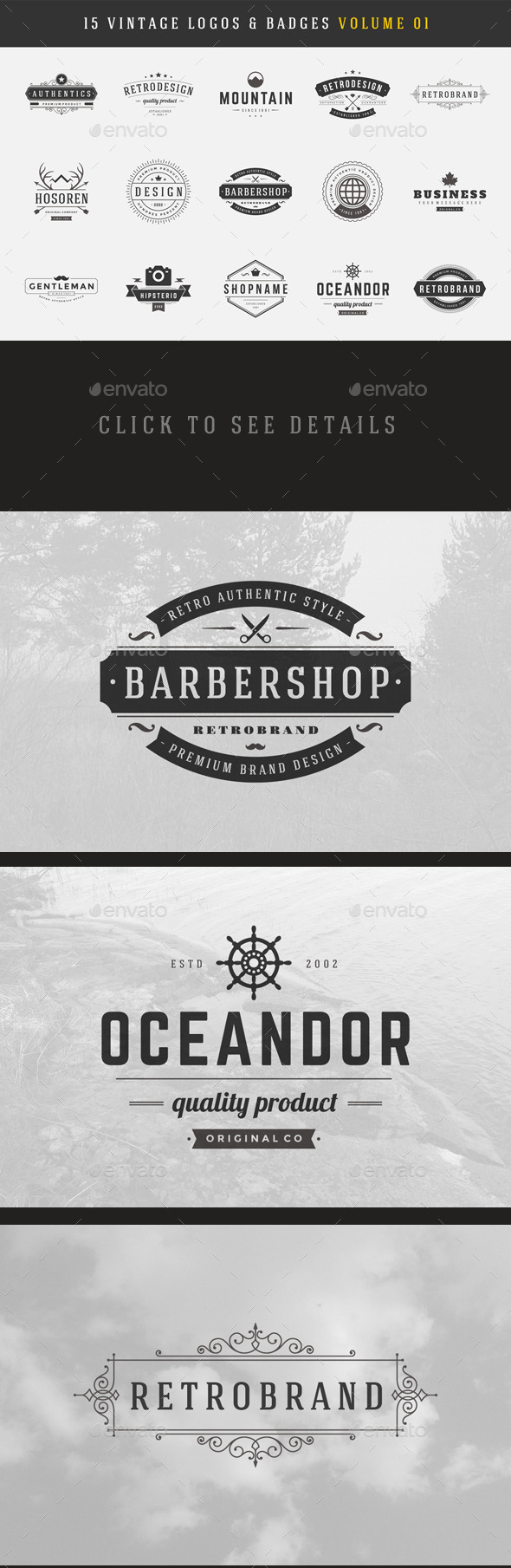 GraphicRiver 15 Retro Vintage Logotypes or Badges 10425752 GraphicRiver 15 Retro Vintage Logotypes or Badges 10425752