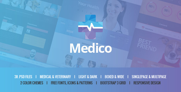 ThemeForest Medico Medical & Veterinary PSD Template 10397486