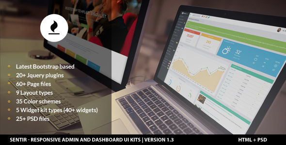Sentir - Responsive Admin and Dashboard UI Kits