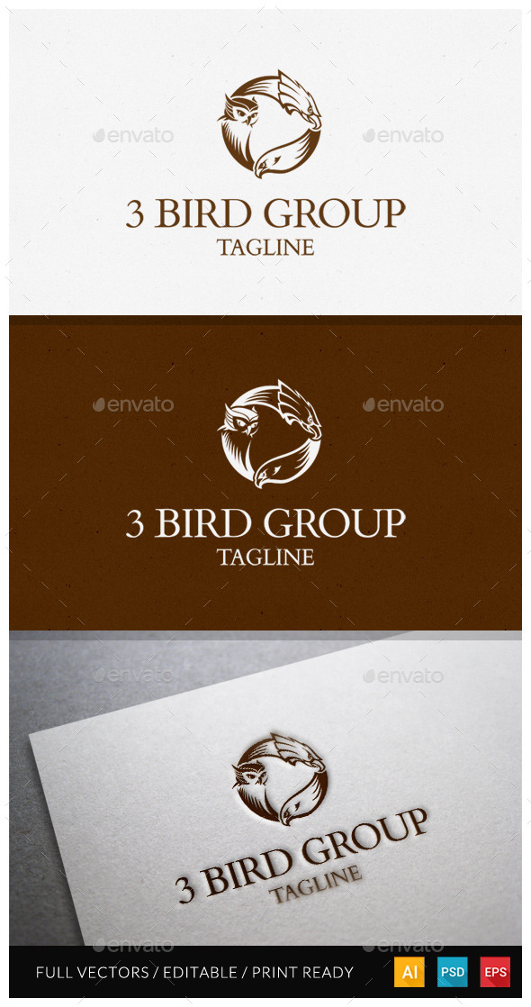 3 Bird Group Logo Template 3 Bird Group Logo Template