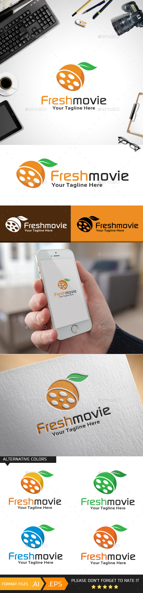GraphicRiver Freshmovie Logo Template 10429794 GraphicRiver Freshmovie Logo Template 10429794