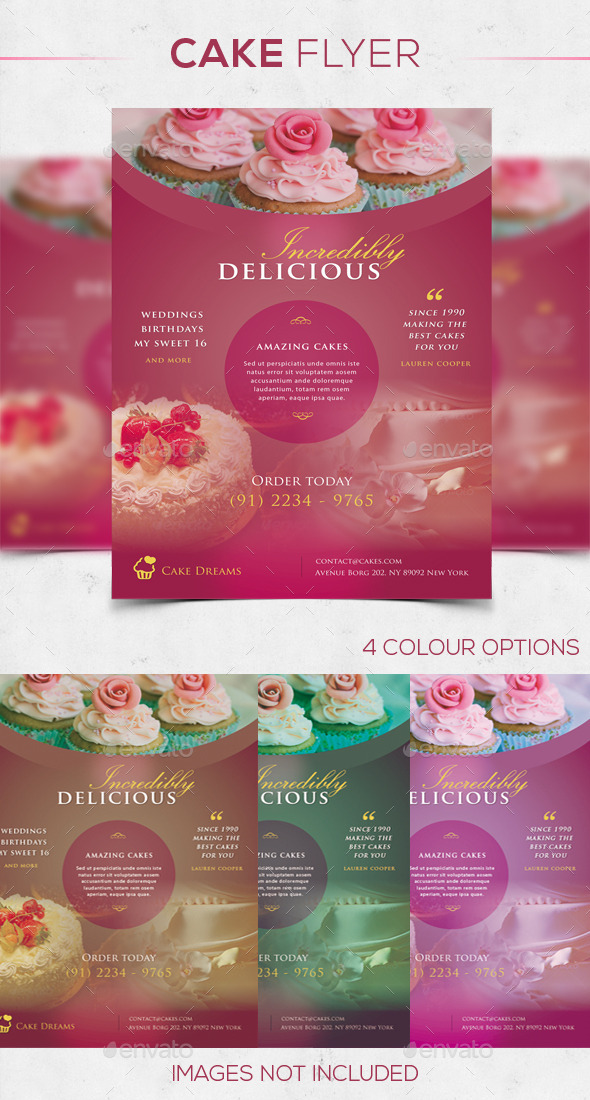GraphicRiver Cake Flyer in 4 Colors 10429805 GraphicRiver Cake Flyer in 4 Colors 10429805