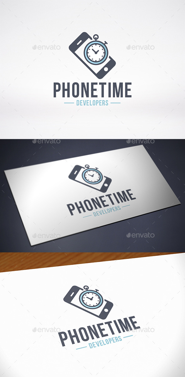 GraphicRiver Phone Time Logo Template 10430464 GraphicRiver Phone Time Logo Template 10430464