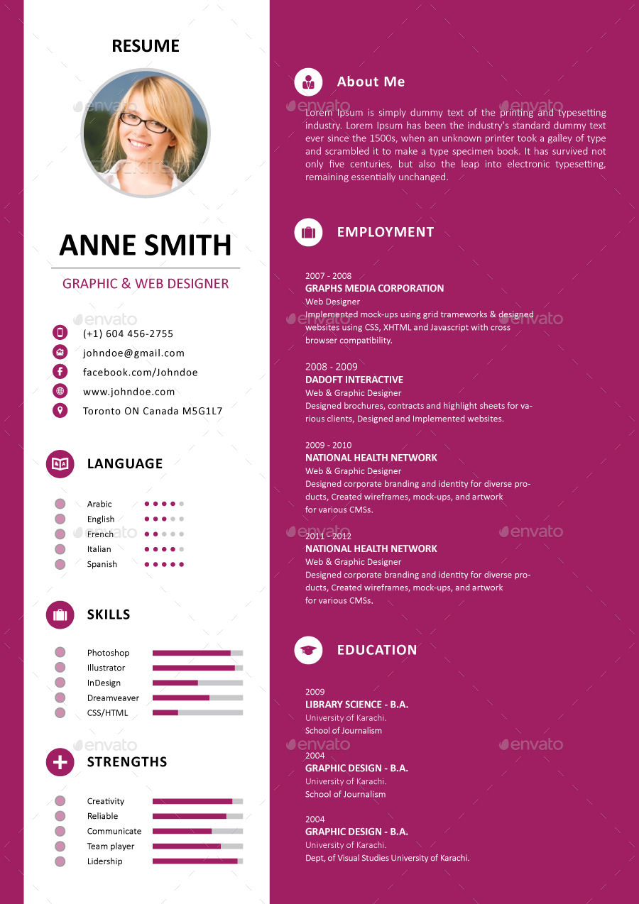 Resume / CV by danishdesigner | GraphicRiver