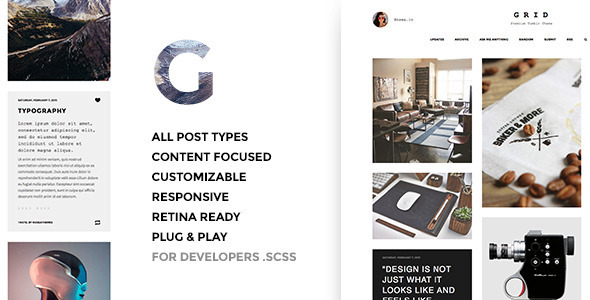ThemeForest Grid Premium Tumblr Theme 10396175